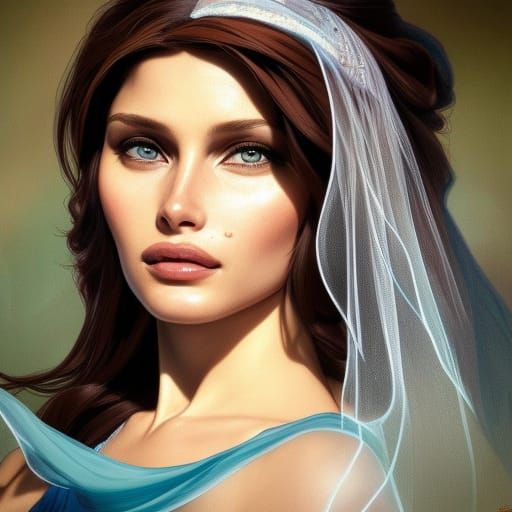 Jasmine as Marble Statue in Hyperdetailed Art Nouveau Style