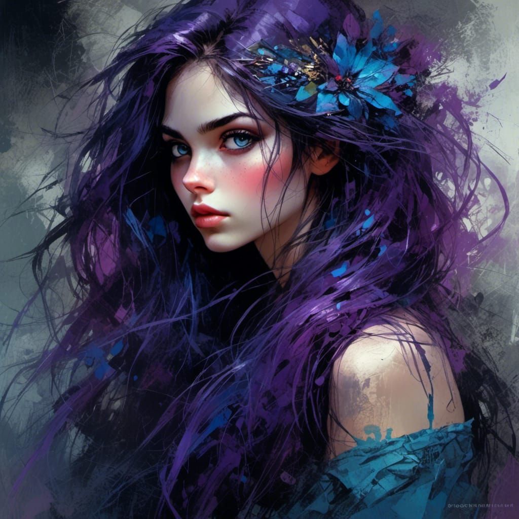 Mysterious Woman with Expressive Eyes, Masterpiece Painting