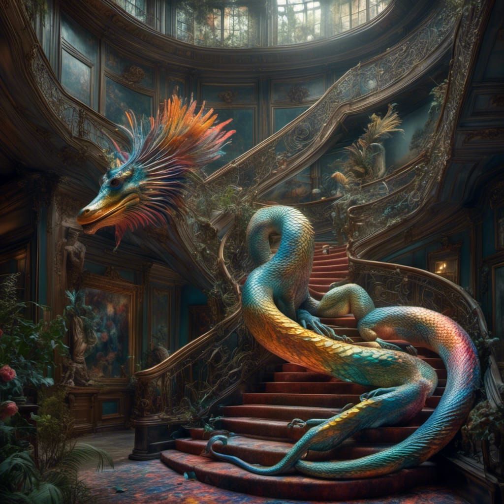 Exotic Alien Creature in Surreal Ethereal Environment