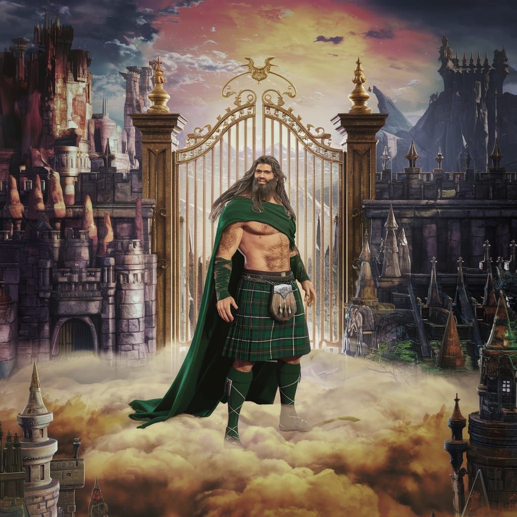 Scottish Warrior Guarding Heaven's Gate