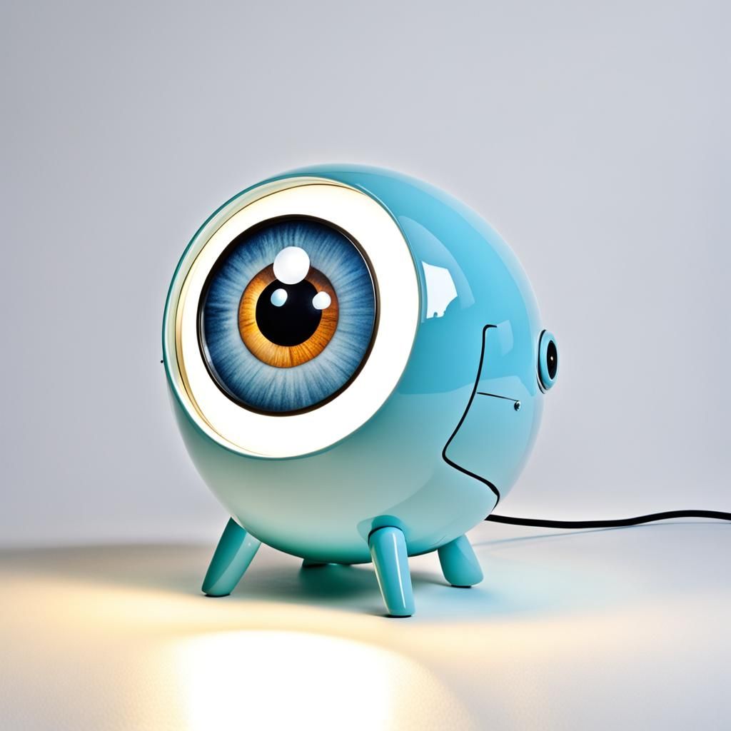 Unconventional Lamp with Eye Instead of Bulb