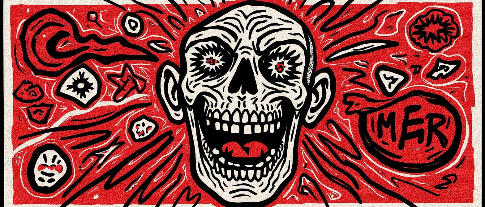 Energetic Figure Composition Inspired by Basquiat's Expressi...