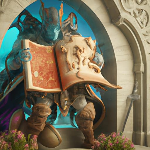 Renaissance Book God: Detailed Fantasy Concept Art