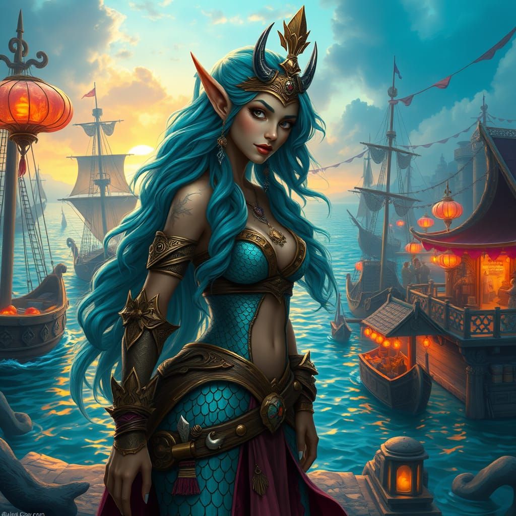 Regal Seawoman Elf Pirate Hero of the Mystic Harbor