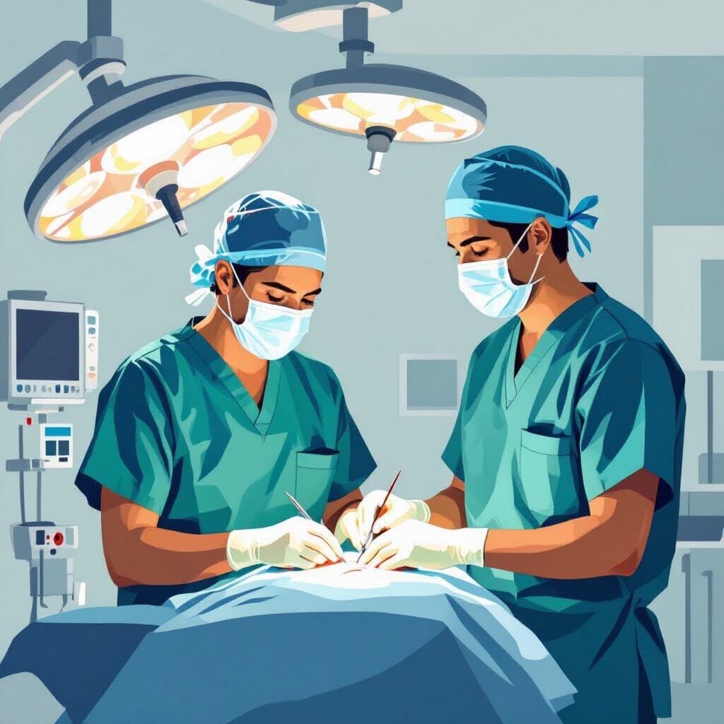 Plastic Surgery Illustration in Geometric Style