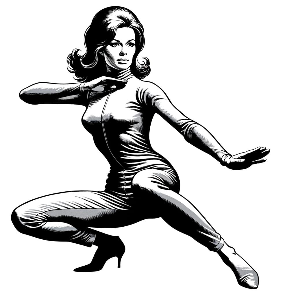 Elegant British Secret Agent in a Skin-Tight Catsuit