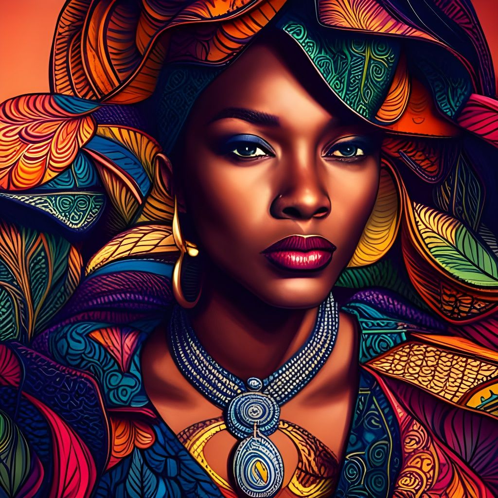 Black Woman in Colorful Hip Hop Fashion