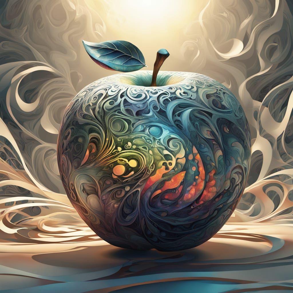 Surrealist Apple Unveils Radiant Inner Glow
