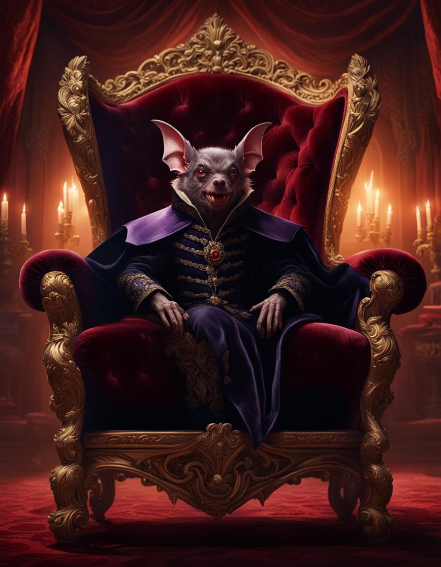 Hyperrealistic Vampire Bat as Count Dracula