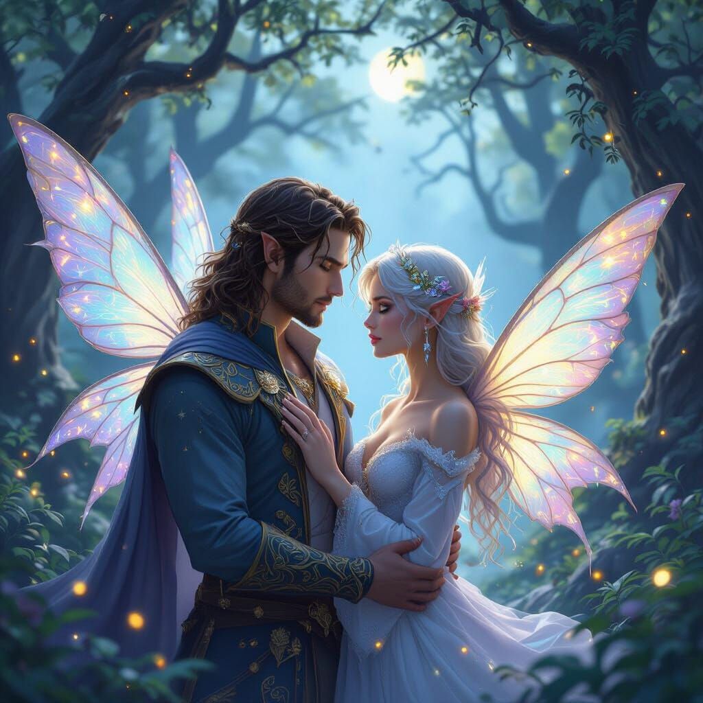 Majestic Fairies in Enchanted Forest with Sacred Connection
