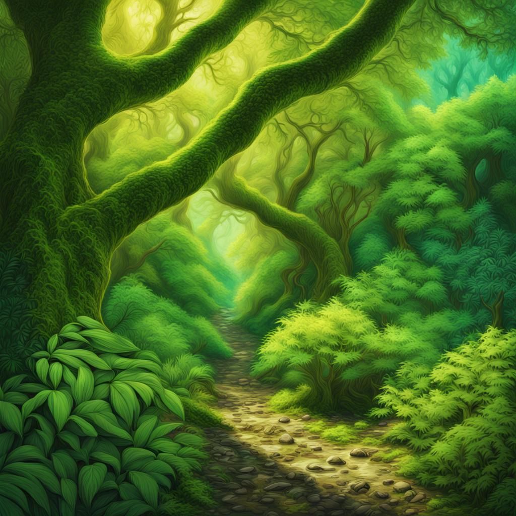 Green World in Hyper-Realistic Digital Art