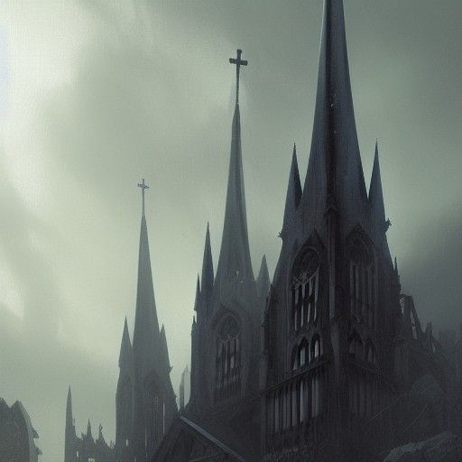 Sinister Cathedral of Ghouls in Gothic Style