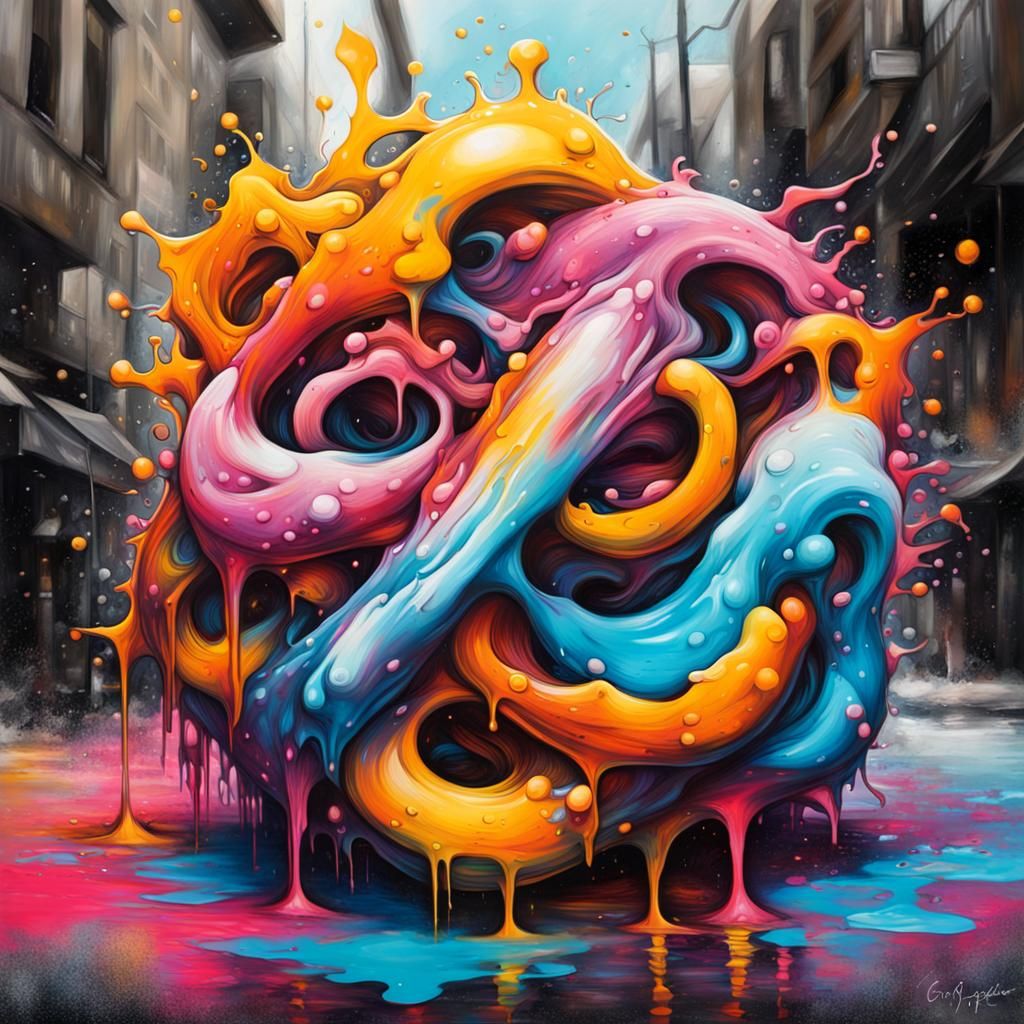 Colorful Graffiti Art with Splash Effects