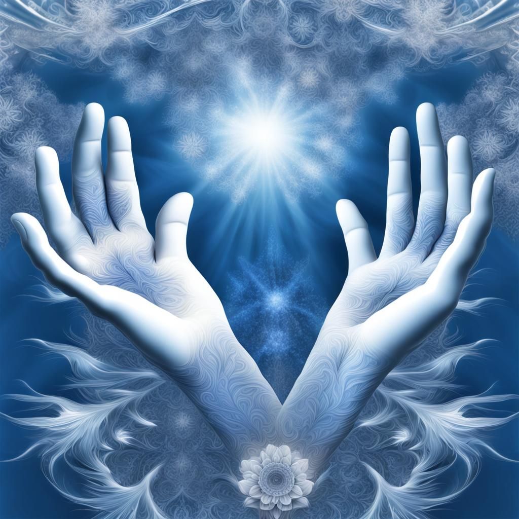 Dream World in Open Hands: Fractal Graphic Art