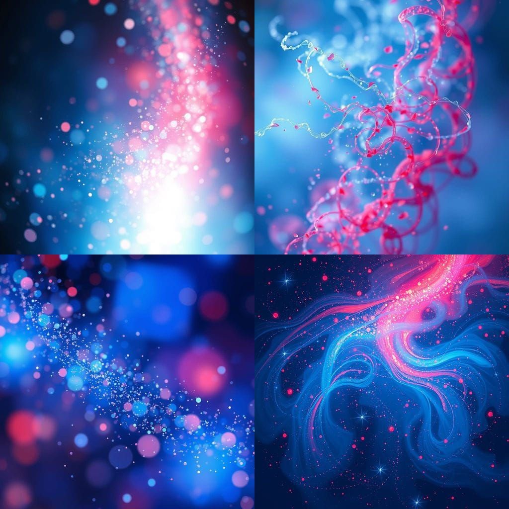 Abstract Fairy Dust Cloud in Blues and Reds