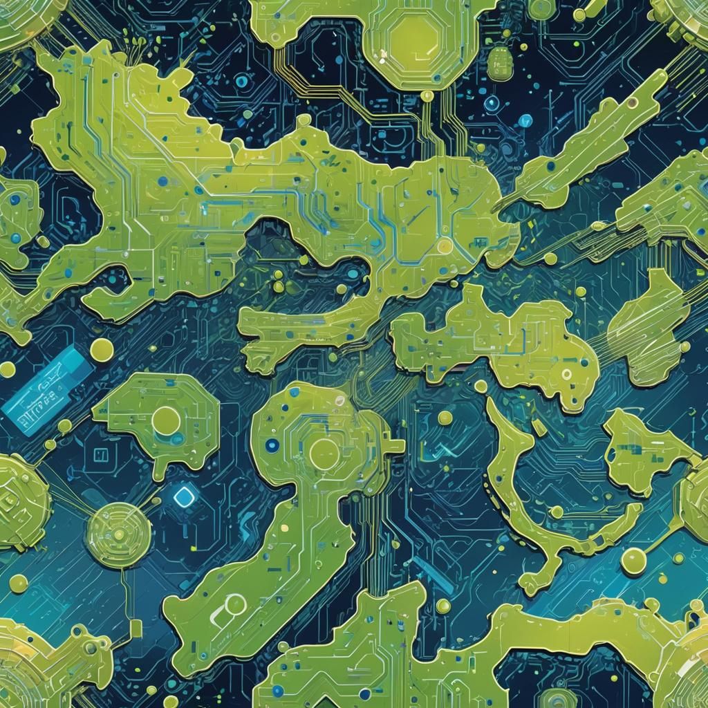 Futuristic World Map: Global Tech Competition