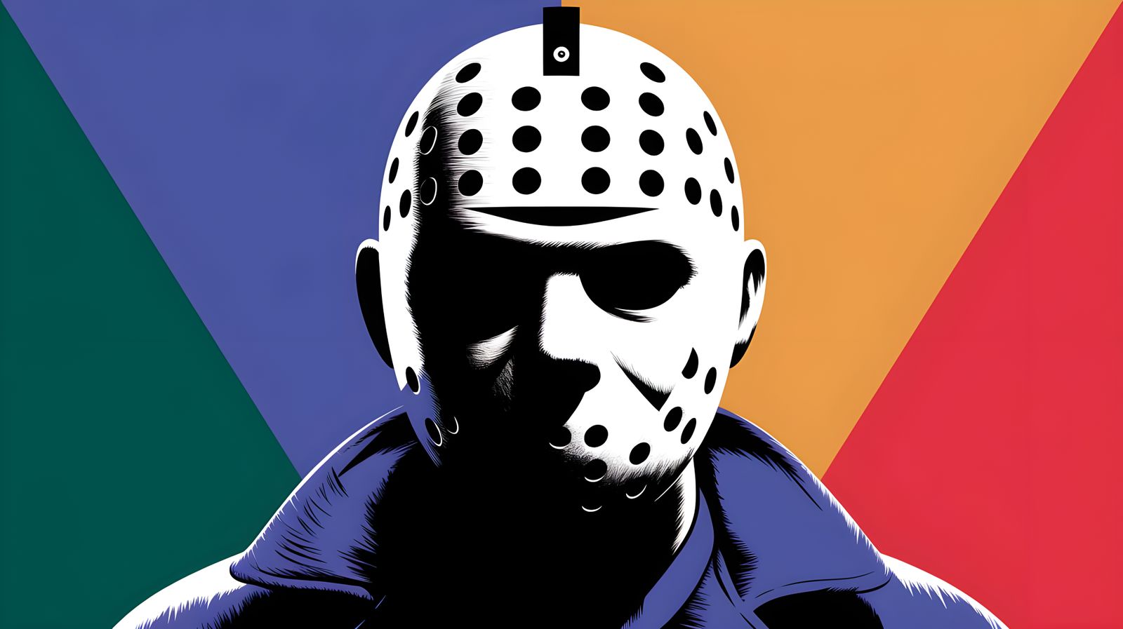 Pop Art Horror Icon in Triadic Hues