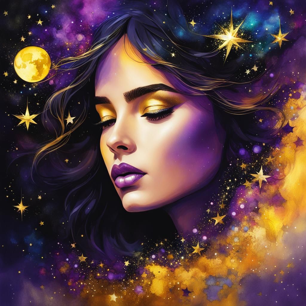 Stardust Girl: An Alcohol Ink Dreamscape