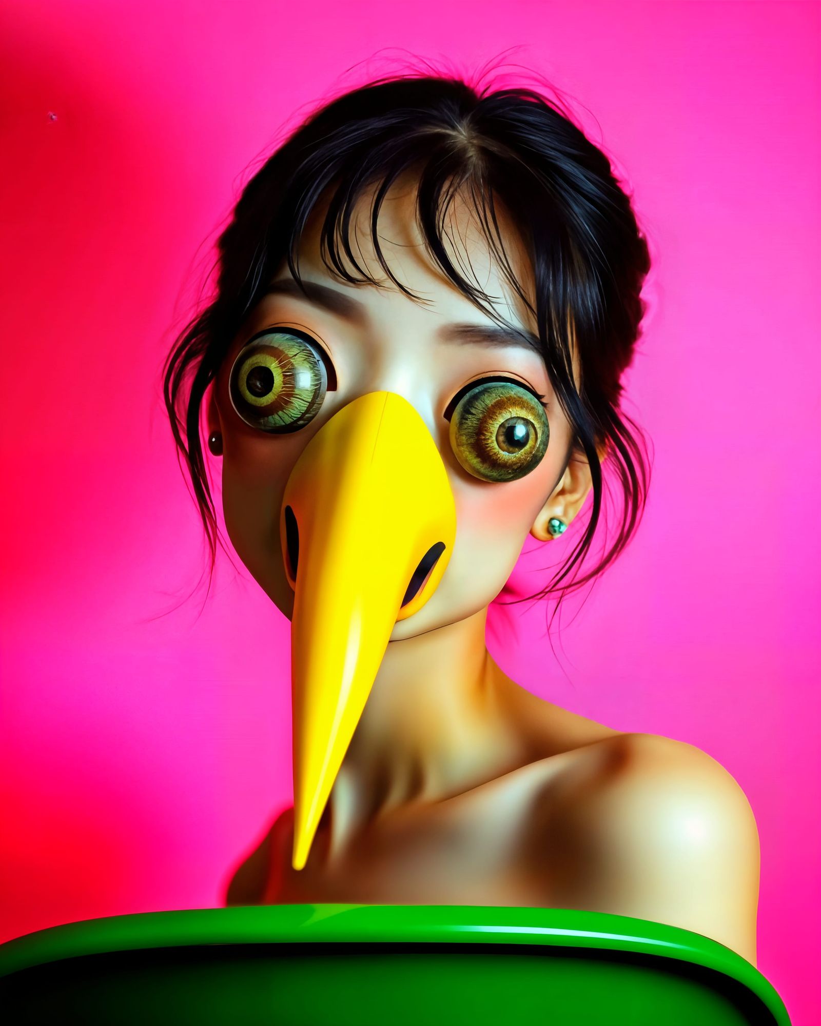 Lewd Woman with Snail Eyes in Shunga Style