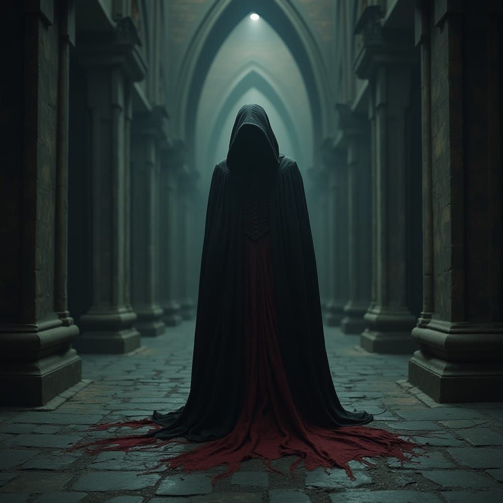 Gothic Satanic Priest in a Haunted Cathedral