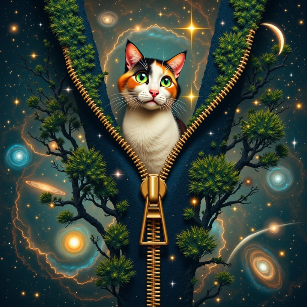 Cosmic Cat Unzipping the Galaxy