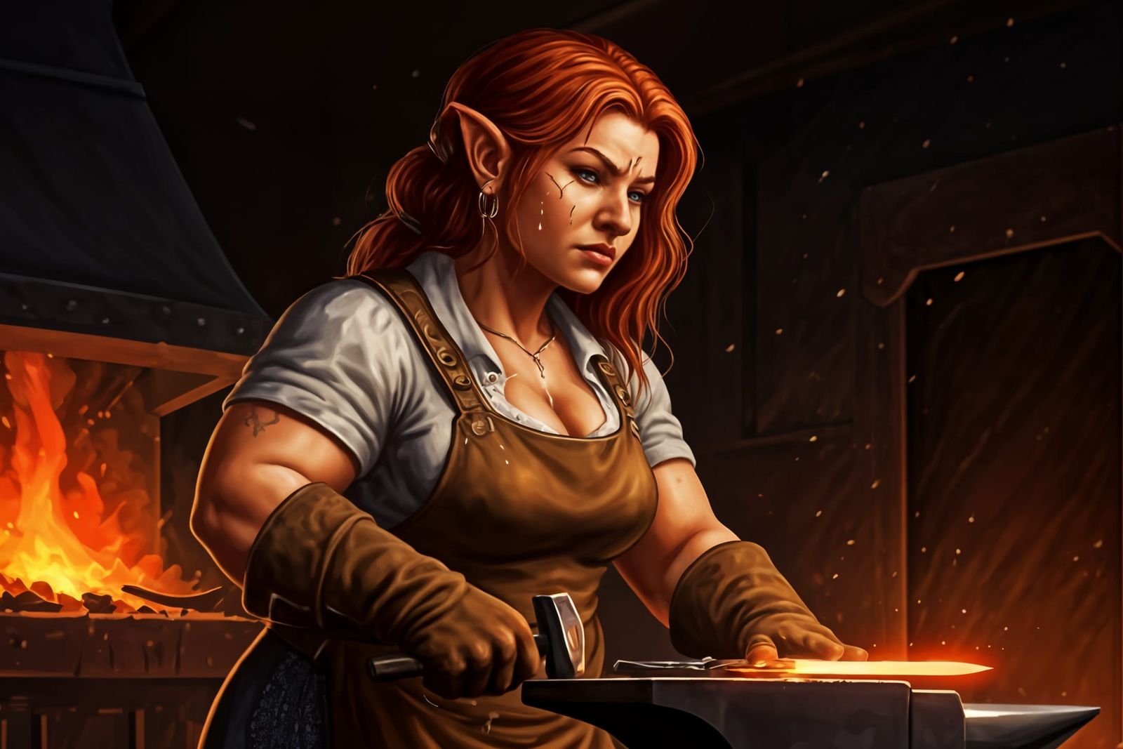 Dwarven Blacksmith Forges Masterpiece