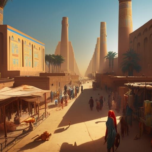 Egyptian Street Scene Concept Art