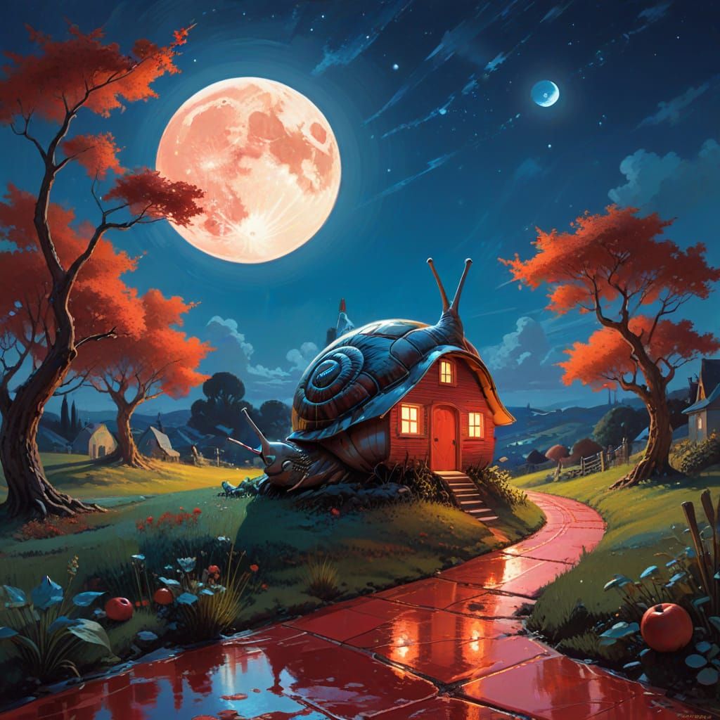 Red and green snail house