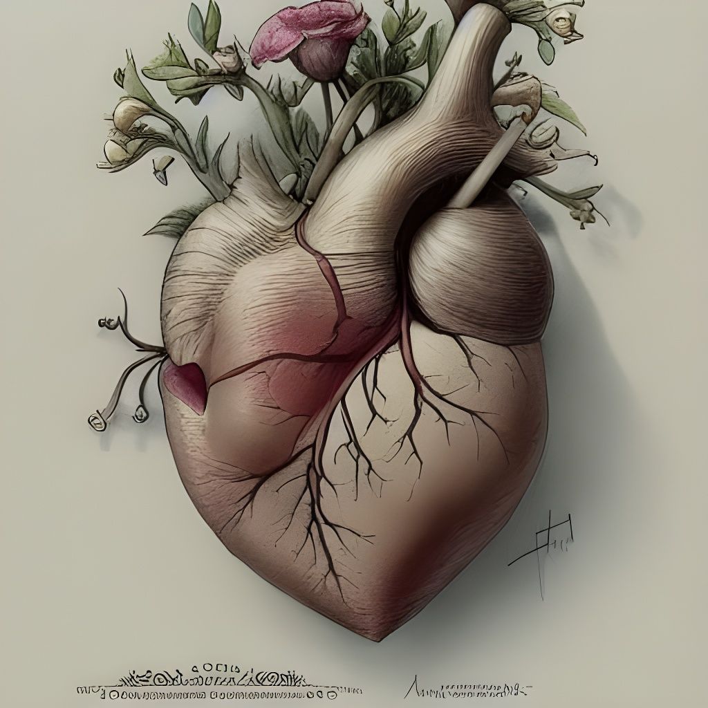 Detailed Heart Held in Hand, Fantasy Art