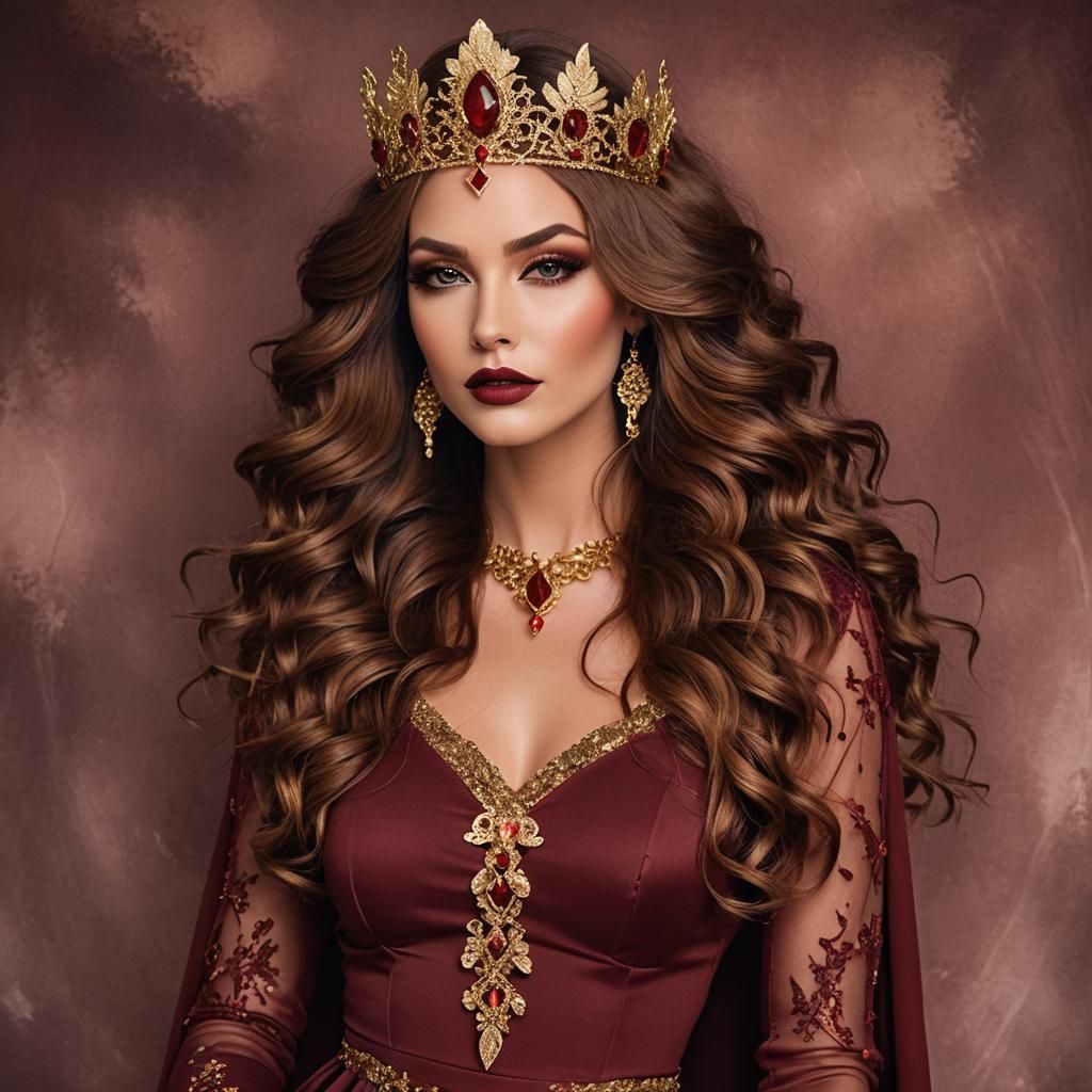 Red Aventurine Goddess in Haute Couture
