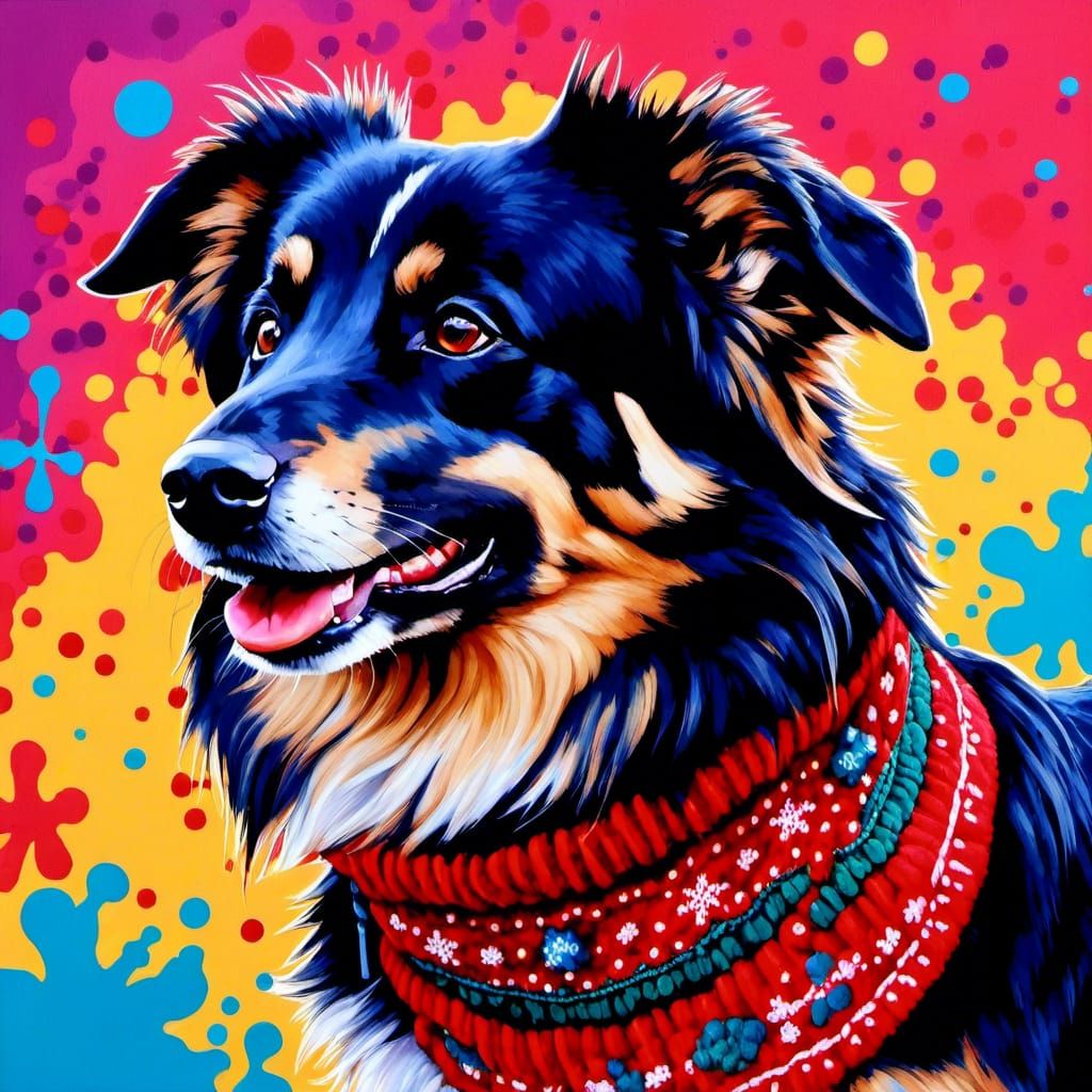 Hachi wearing her Christmas Jumper