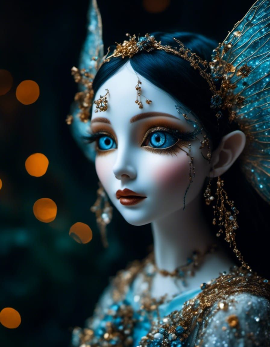 Moonlit Puppet in Autumnal Fairy-tale Diorama