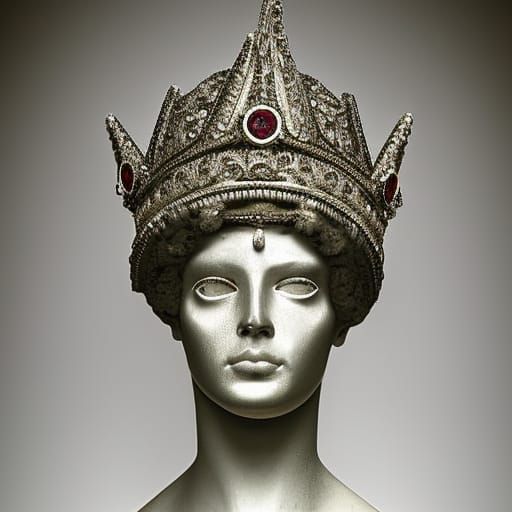 Ornate Jeweled Crown: Ancient Advanced Technology Portrait