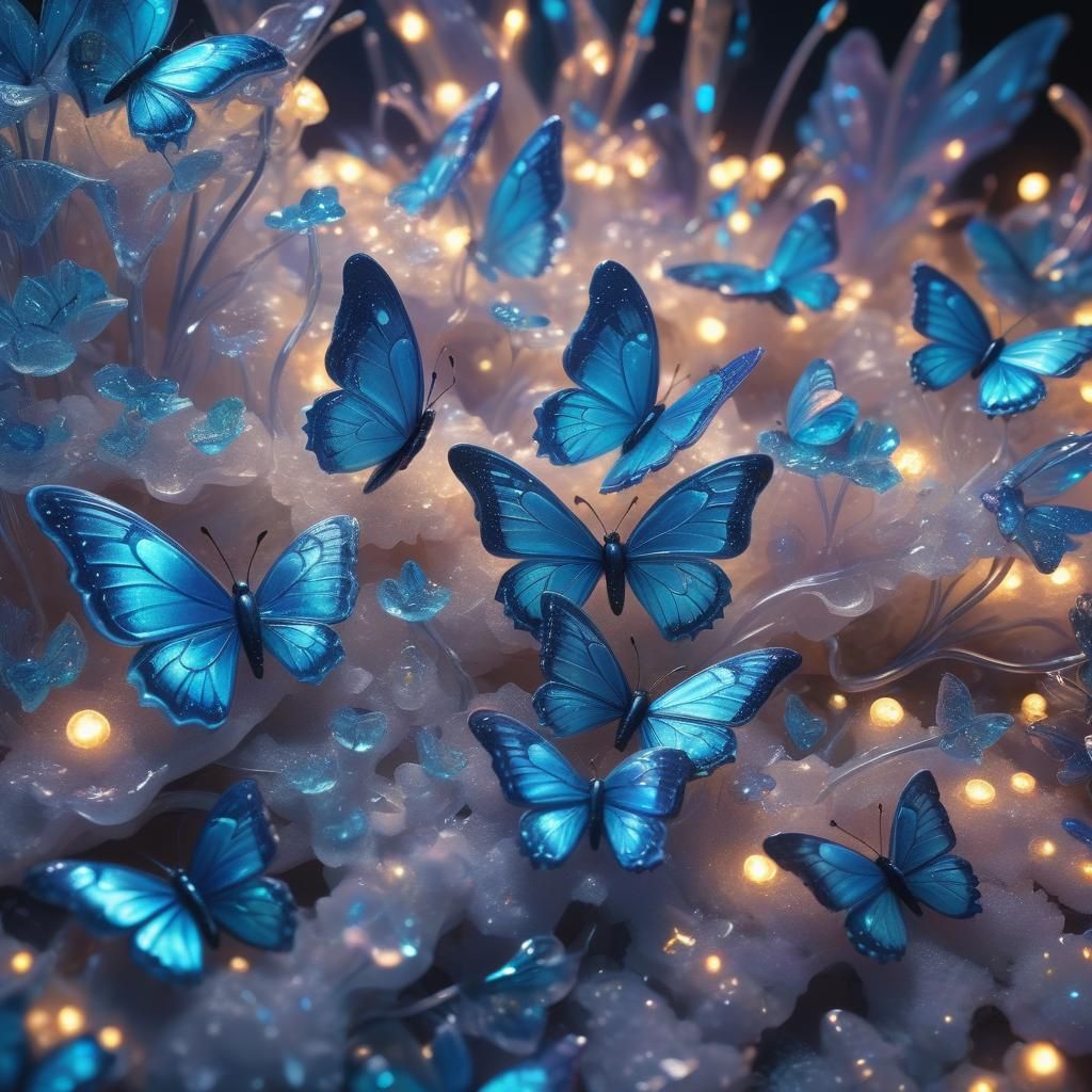 Vibrant Blue Candy World in Cel-Shaded Style