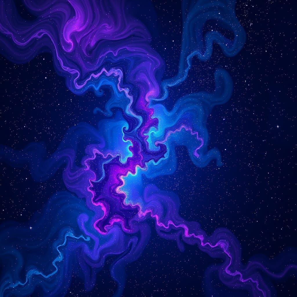 Kaleidoscopic Starry Sky with Abstract Fractals