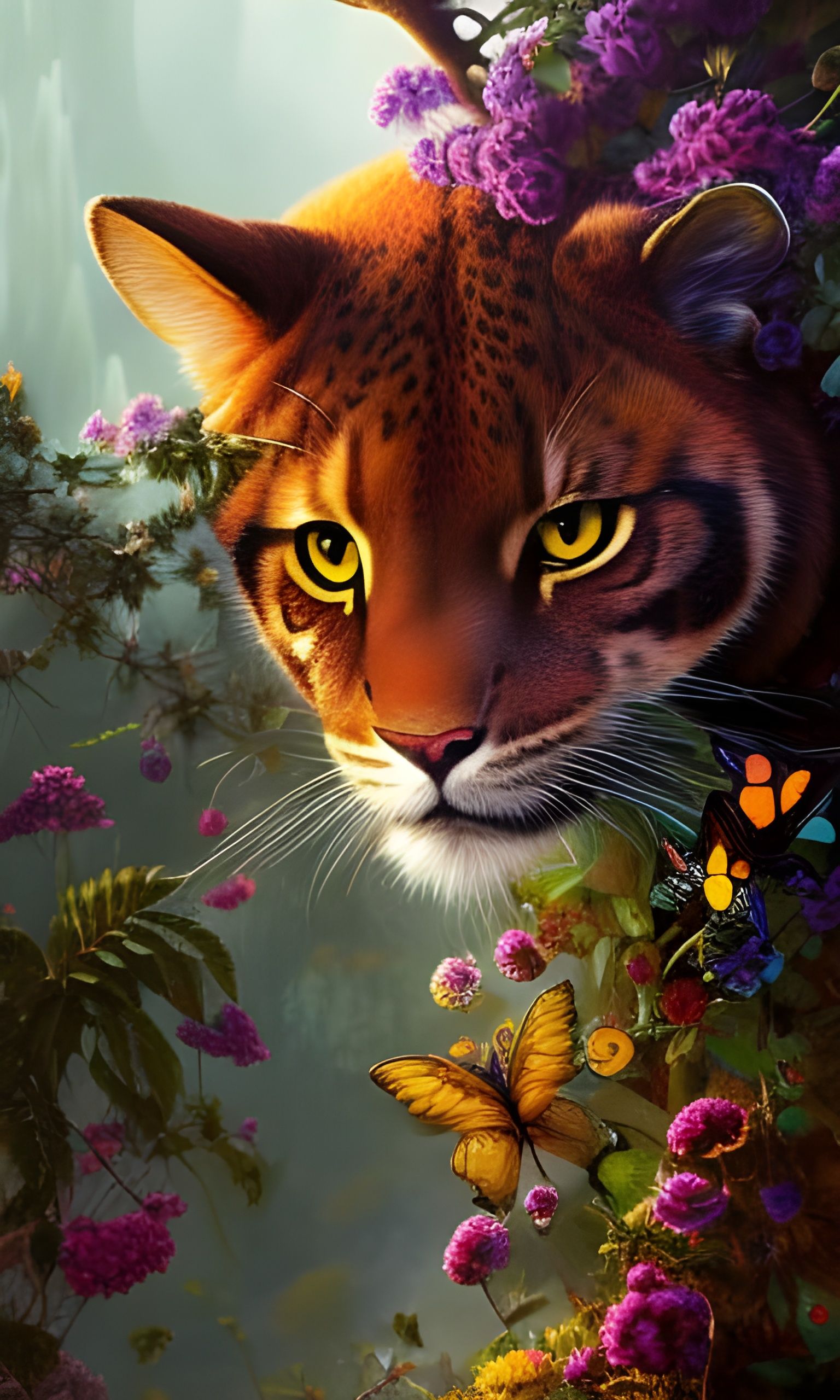 Lynxbaby with butterflies