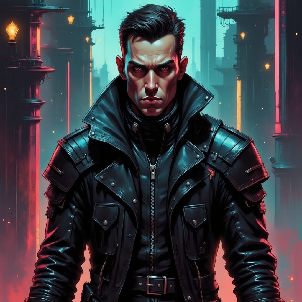 Space Commander in Futuristic Galactic Noir