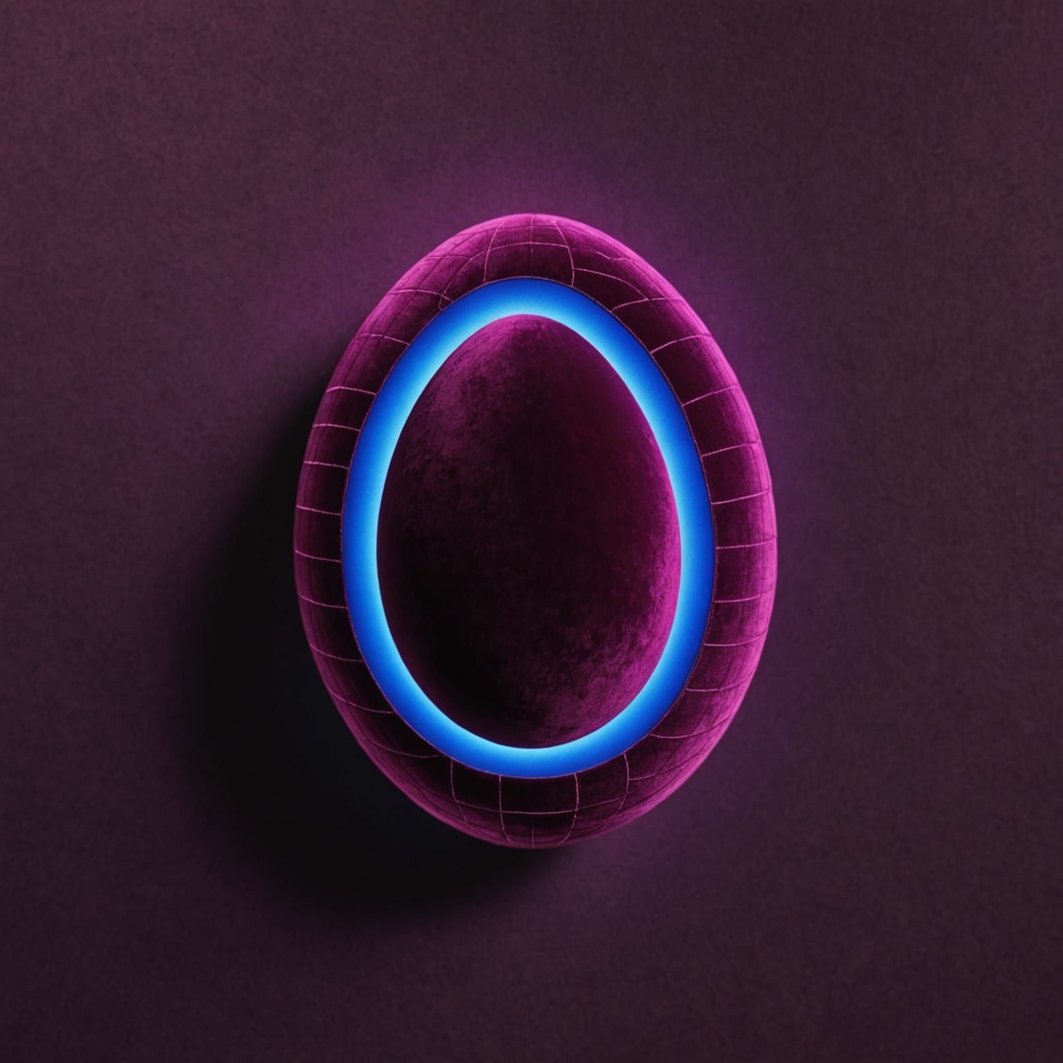 Surreal Glowing Egg Suspended in Midair with Rich Textures