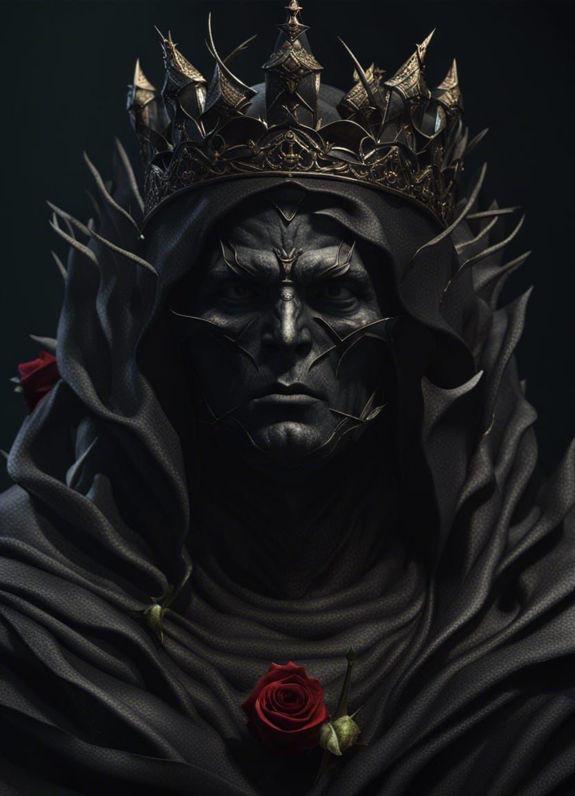 Black Rose King in Hyperdetailed Romanticism Style