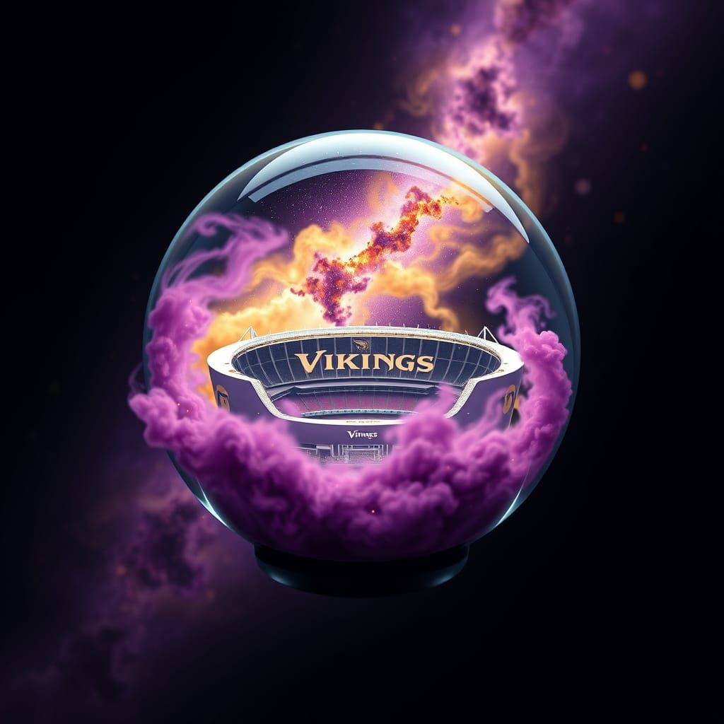 US Bank Stadium in Galaxy Globe with Viking Colors