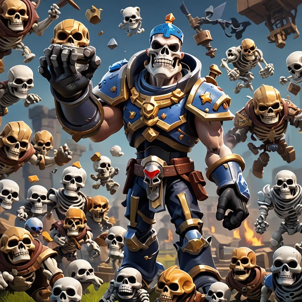 Clash Royale Giant in War Scene: Detailed Matte Painting