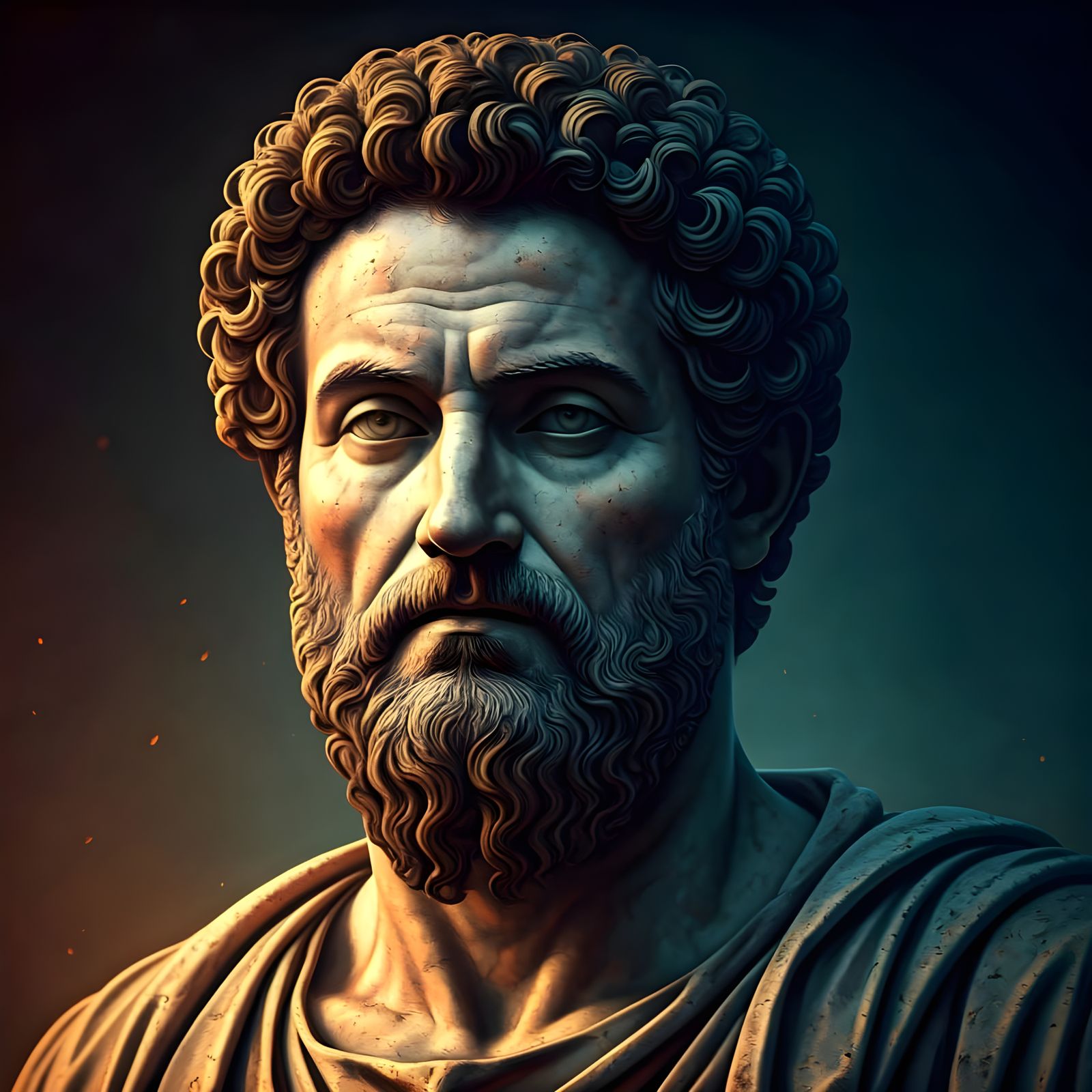 Ancient Roman Emperor in Dramatic Chiaroscuro
