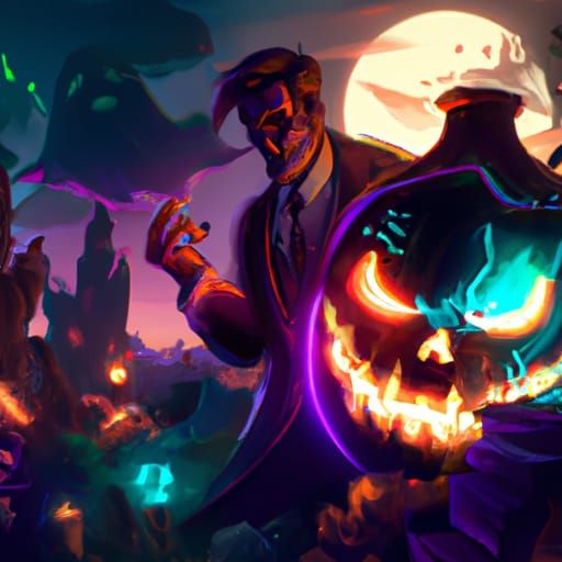 Halloween Celebration in Dark Fantasy Style