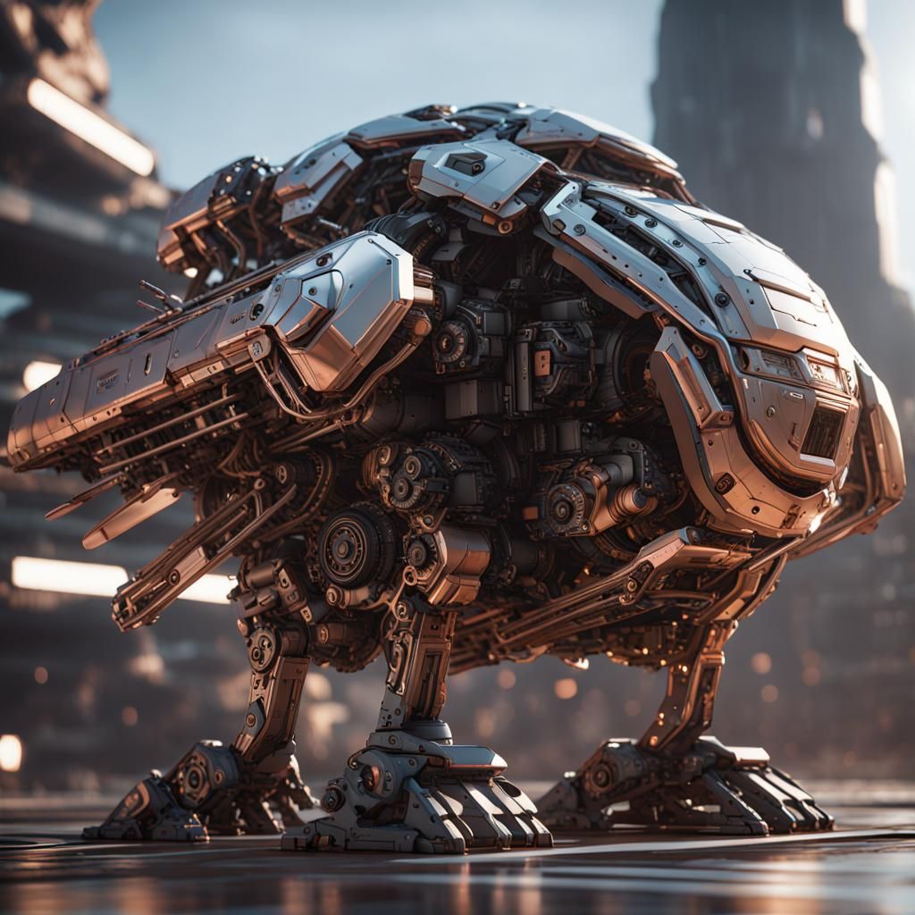 Futuristic Sci-Fi Turkey with Intricate Mech Details