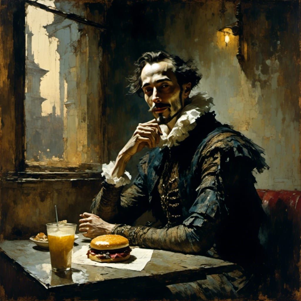 Shakespeare indulges in a burger