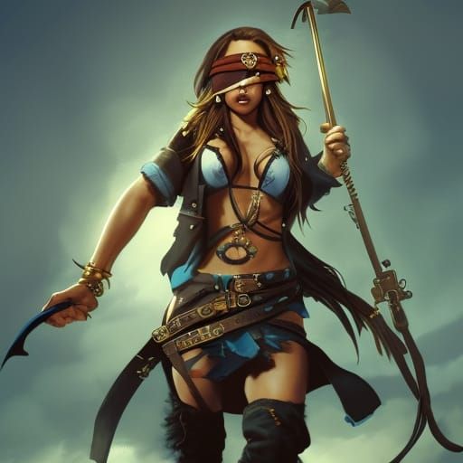 Pirate Woman with Gun Concept Art