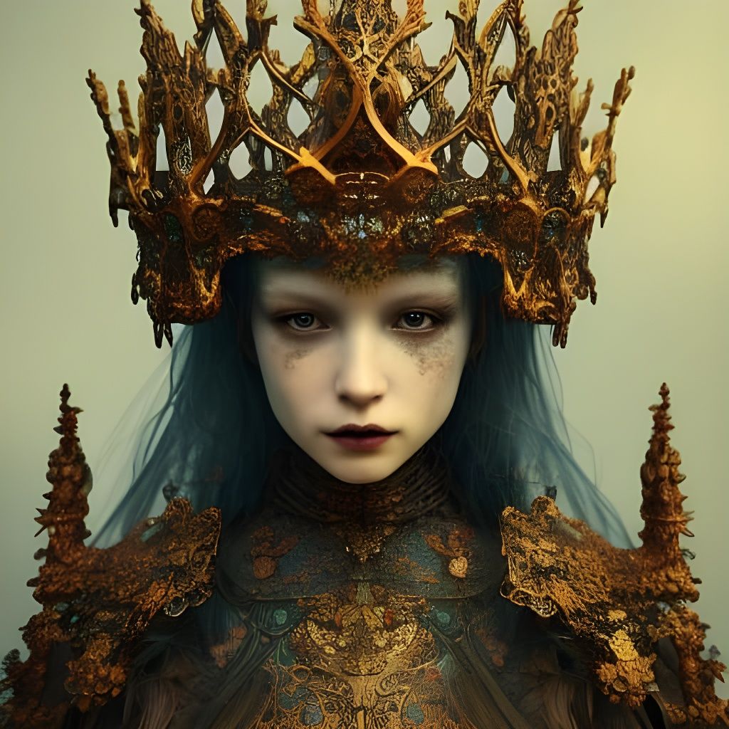 Gothic Fairytale Woman in Filigree Armor Portrait