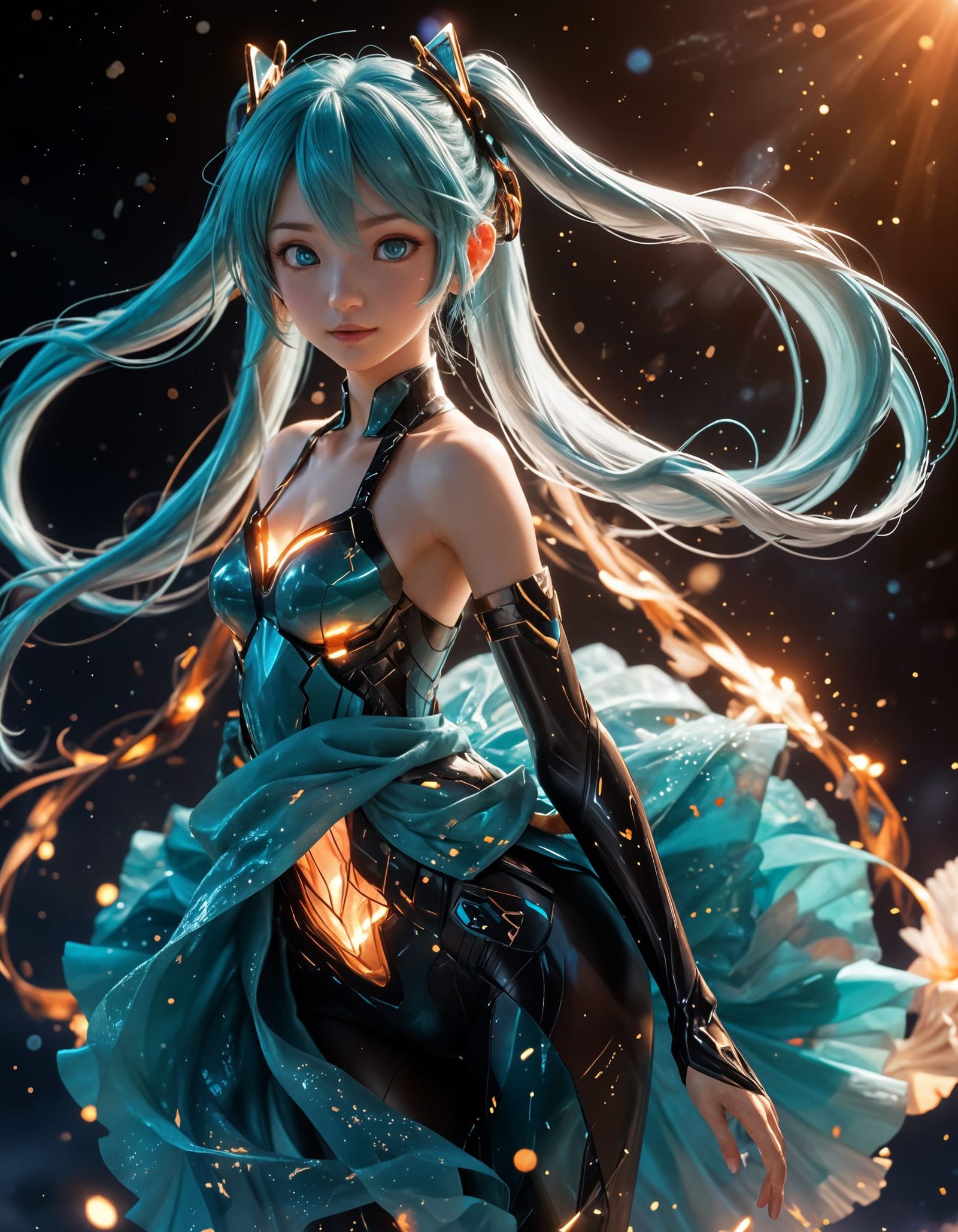 Cosmic Miku in 3D Anime Art