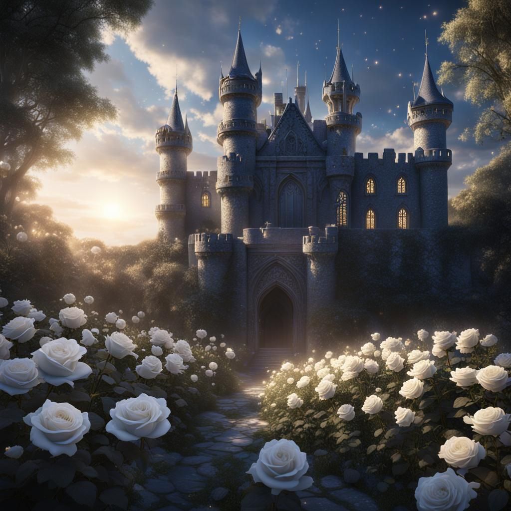 Enchanted Castle of Stardust and White Roses