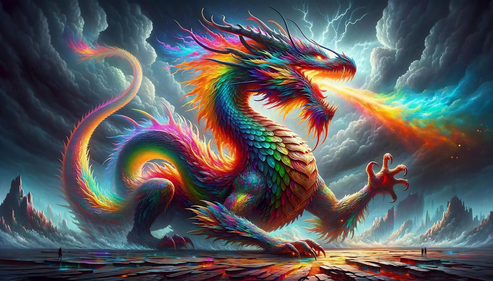 Prismatic Dragon Unleashes a Storm of Color